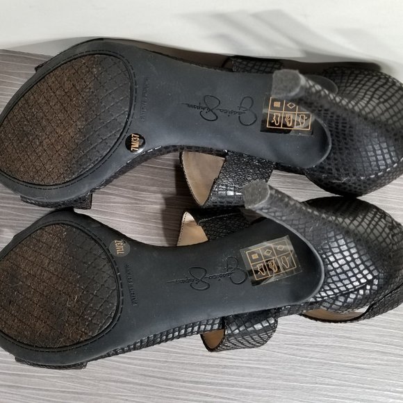 Jessica Simpson Mekos Cutout Sandal, Black Fabric, Womens Size 7 M / 37 - Picture 10 of 12